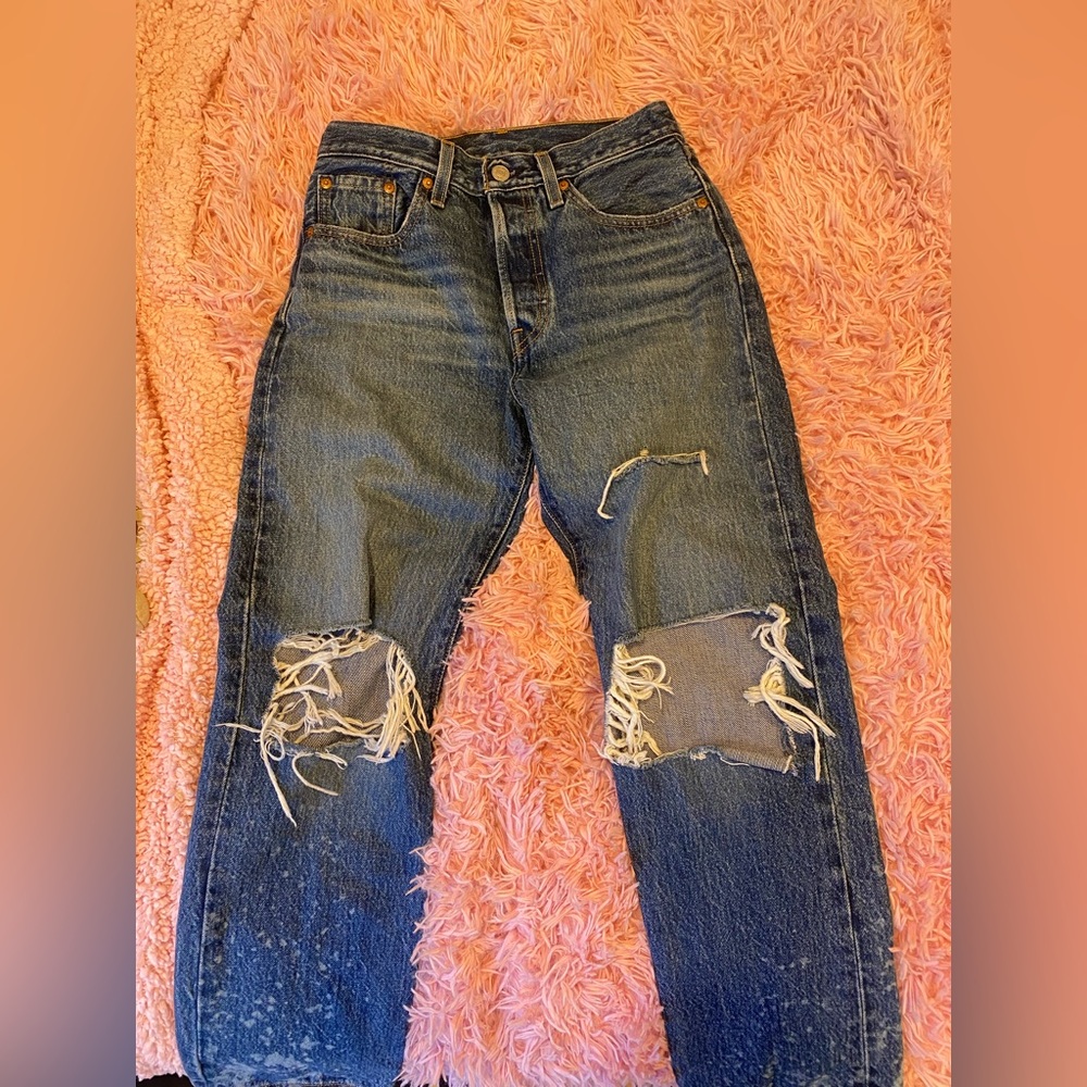 levi’s premium 501 two hidden button jeans.